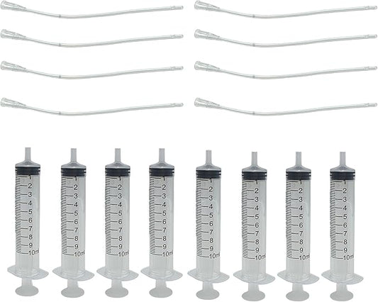 8Pcs Pet Bird Parrot Milk Syringe Set, Bird Hand Feeding Syringe with Soft Tubes for Pets - 10ml