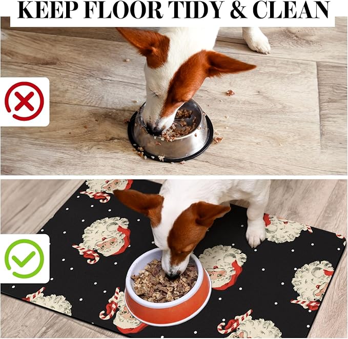 Dog Cat Food Mats for Floors, Absorbent Dog Bowl Mats for Food and Water, Quick Dry Pet Food Mat Non-Slip Dog Accessories Pet Supplies