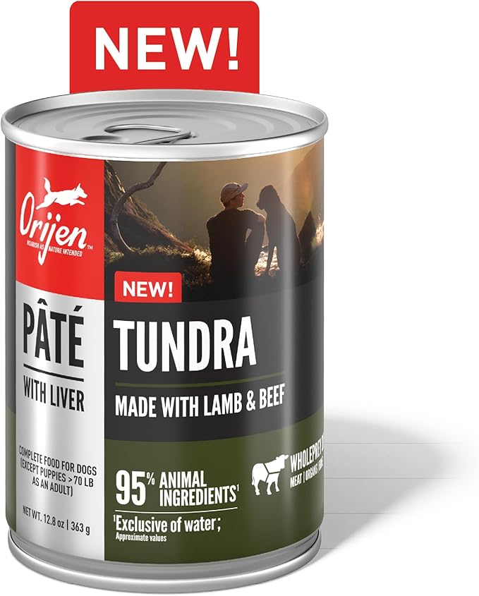 ORIJEN Pate Wet Dog Food Tundra Recipe with Liver 12.8oz Cans (12 Count)