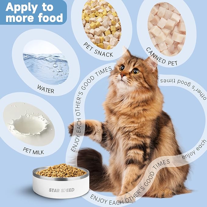 StarSpeed 42oz Stainless Steel Dog Bowls with Rubber Bottom Non-Slip Double Wall Metal Outdoor Dog Food and Water Bowls Weighted Insulated Pet Feeding Bowl for Small,Medium Sized Dogs or Cats