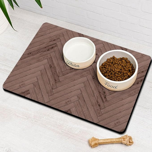 Dog Food Mats for Floors Absorbent, Pet Cat Food Mat - Quick Dry Dog Bowl Mats for Food and Water