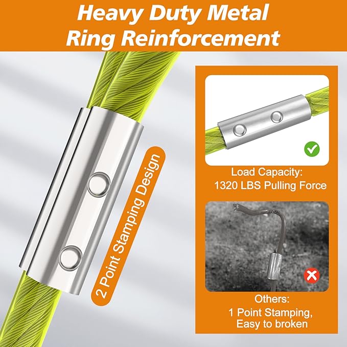 Tresbro 10 FT Dog Tie Out Cable with Spring, Shock Absorbing Tether Chains for Outside Aavilable in 10/15/20/25/30/40/50/70/100/120 FT, Heavy Duty Leads for Yard for Medium & Large Dogs Up to 500 LBS