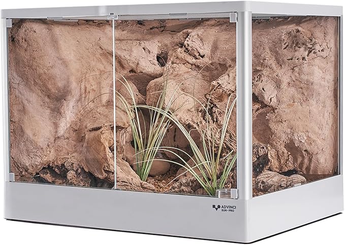 Reptile Glass Terrarium 24"x18"x18" 32 Gallon Knock-Down Dual-Locking Security Mesh Ventilation Durable Aluminum Frame Modern Design