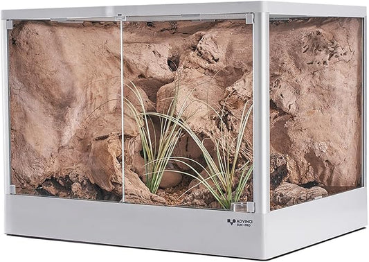 Reptile Glass Terrarium 24"x18"x18" 32 Gallon Knock-Down Dual-Locking Security Mesh Ventilation Durable Aluminum Frame Modern Design