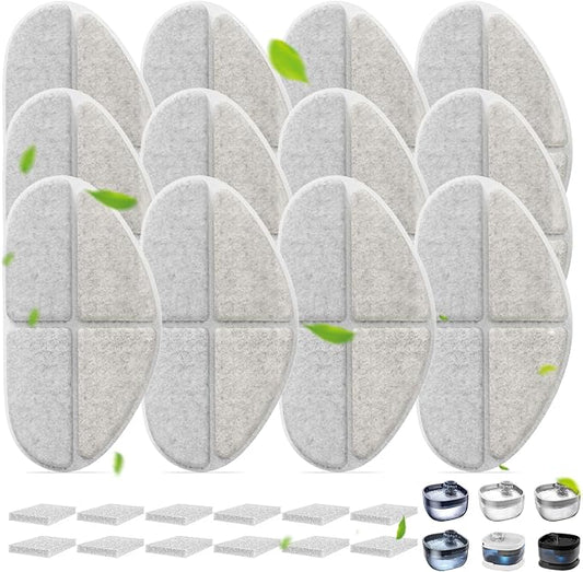 12 Packs Dog Water Filter Replacement, Feelneedy Cat Fountain Filters for (FN-W05) 7L/1.8Gal Dog Water Bowl Dispenser, Apetdola Cat Water Fountain (FP30)