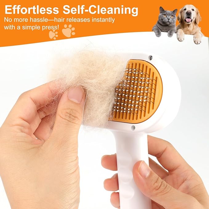 Pet Steam Brush for Dog & Cat – 3-in-1 Spray Hair Removal Comb – Steam for Shedding & Grooming – Water Brush for Long & Short Haired Pets – Spritz Defur Comb – Includes Waterless Shampoo