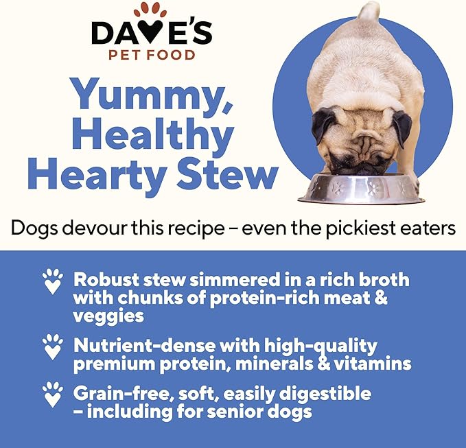 Dave's Pet Food Stewlicious Grain Free Wet Dog Food (Chicken & Vegetable in Gravy), Made in USA Naturally Healthy Canned, Gluten Free Topper, 13.2 oz (12 Pack)