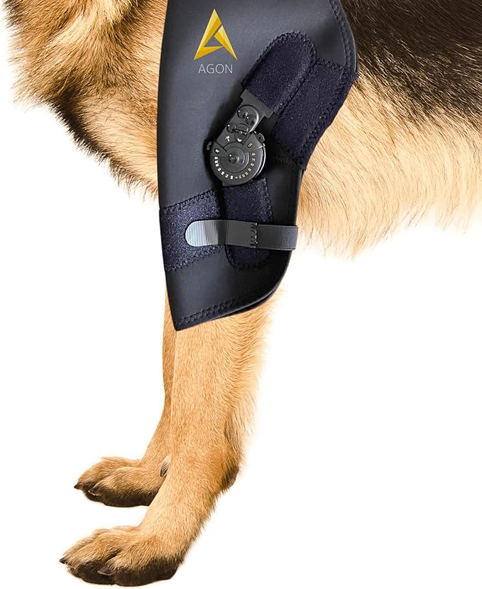 AGON Dog Elbow Brace for Elbow Support – Adjustable Hinge Stabilizer Dog Elbow Protector – Neoprene Elbow Support Brace with Hook and Loop Closure – Ideal for Dysplasia, Dislocation, Osteoarthritis