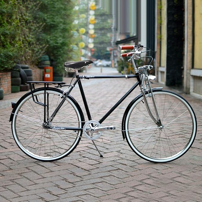 UNISTRENGH English Vintage Bicycle Saddle Touring City Saddle Comfortable Comfort Leather Bicycle Seat with Spring Rivets for Women Men