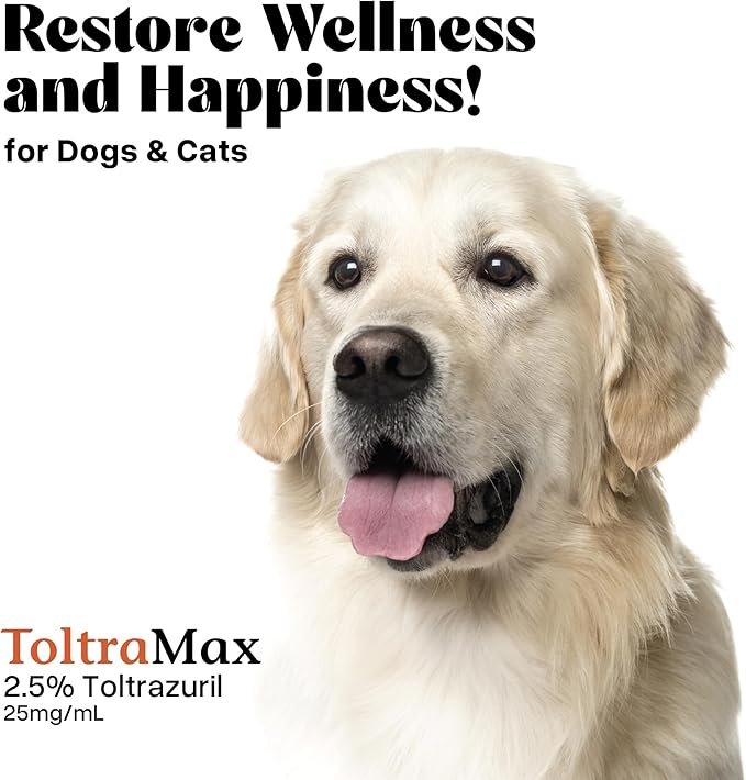Toltrazuril 2.5% for Horses, Dogs, Cats, 120mL/4 Ounce, for Non-Food Chain Animals, Peanut Butter