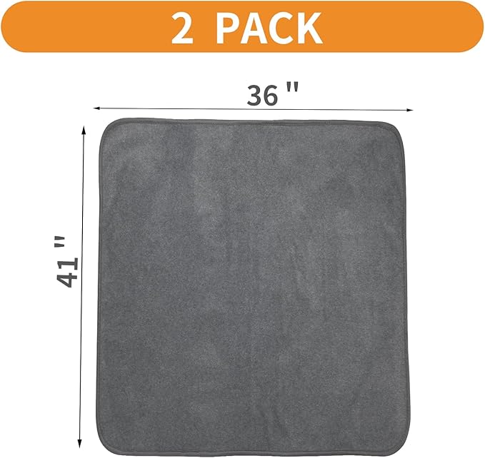 LOOBANI Washable Pee Pad for Dogs, 2 Packs Non-Slip Puppy Training Pads, Fast Absorbent Pet Whelping Pads, Puppy Playpen Mat for Incontinence, Housebreak, Crate, 36x41in, Gray