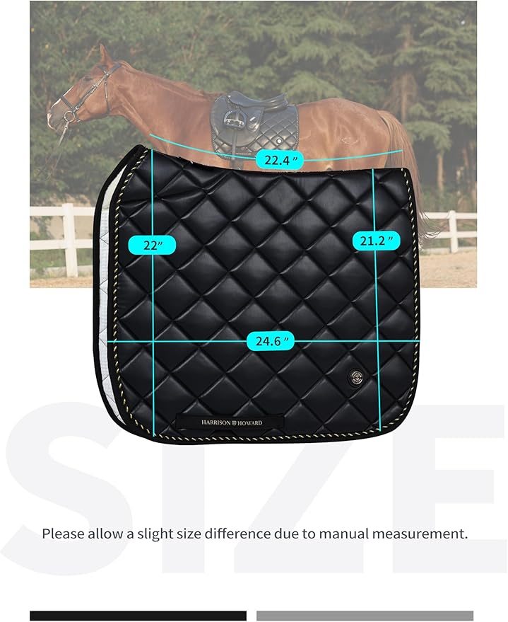 Harrison Howard Dressage Saddle Pad High-Performance Leather Saddle Pad for Horse Riding with Excellent Shock Absorption