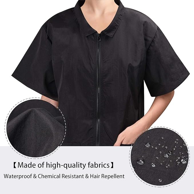 Noverlife Pet Groomer Jacket with Full Zipper, M Size, Dog Cat Grooming Cloth Apron, Cosmetology Uniforms for Men and Women