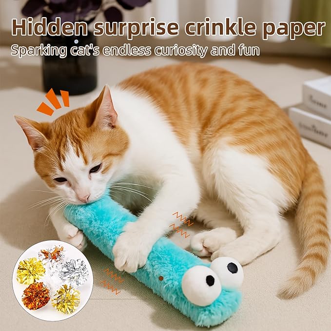 Cat Toys Pillows,3 Pack, Catnip Inside,Soft and Durable Kick Sticks with Crinkle Sound, Interactive Indoor Kitten Play and Exercise Toy 12.5 Inches