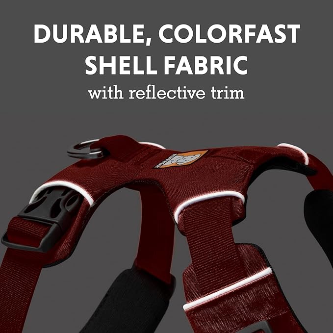 Ruffwear, Front Range Dog Harness, Reflective Soft Padded Everyday Harness with Dual Leash Clips, Adjustable and Lightweight Fit for Training or Walking for All Dogs, Red Clay, Small