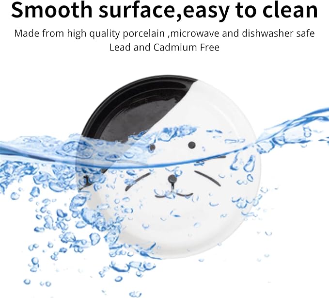 Elevated Cat Food Dish, Ceramic, Non-Slip Stand, Raised Feeding Station, 5 in, Shallow for Whiskers, Dishwasher Safe