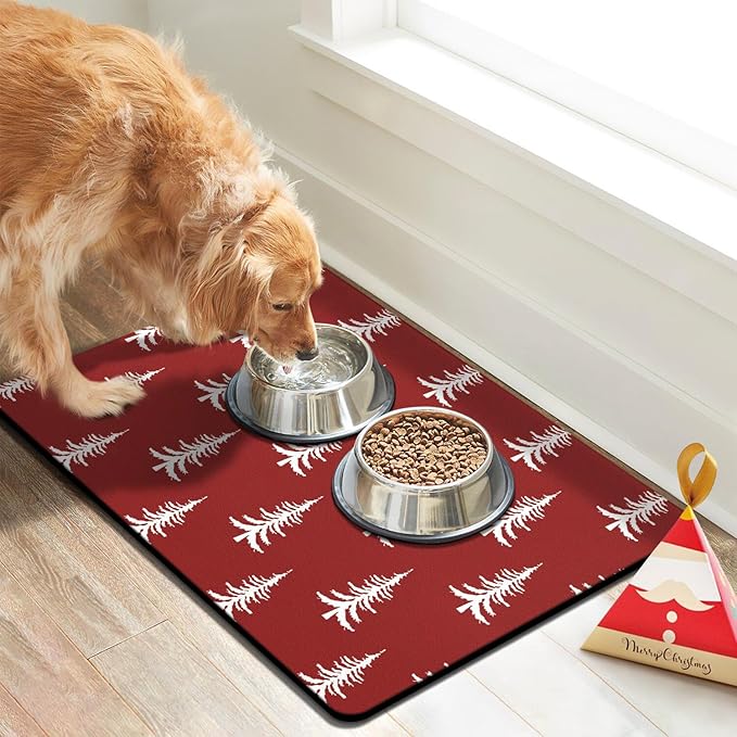 Dog Cat Food Mats for Floors, Absorbent Dog Bowl Mats for Food and Water, Quick Dry Pet Food Mat Non-Slip Pet Supplies