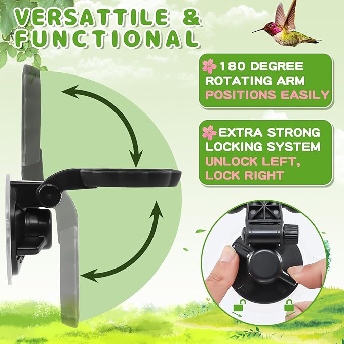 Handheld Hummingbird Feeders (Set of 2) with Window Mount Suction Cup, New Upgraded Small Glass Hummingbird Feeder for Outdoors, Mini Window Humming Birds Feeders