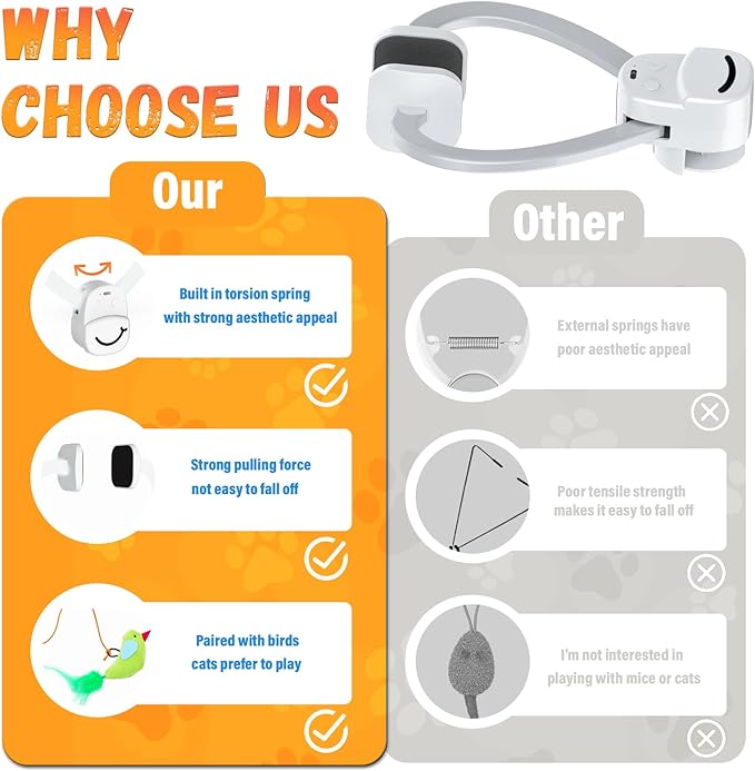 Interactive Cat Toys for Indoor Cats Automatic Electric Flying Bird Feather Mouse Toy - Best Kitten & Adult Cat Enrichment Mouse cat Toy Hanging Electric Kitty Toys for Bored Cats