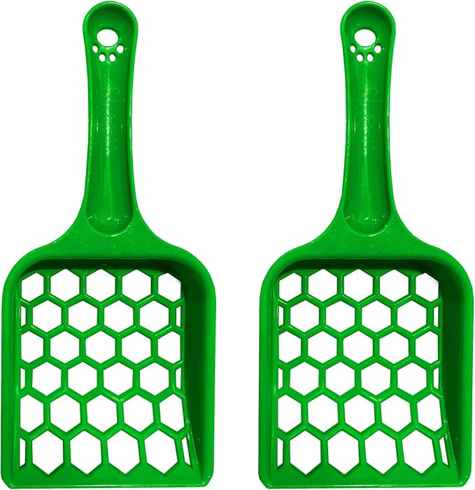 Skoon Cat Litter Pooper Skooper (2 Pack) - Wide Opening, Non-Clumping Litter Box Sifter Removes Solids Without Wasting Pebbles