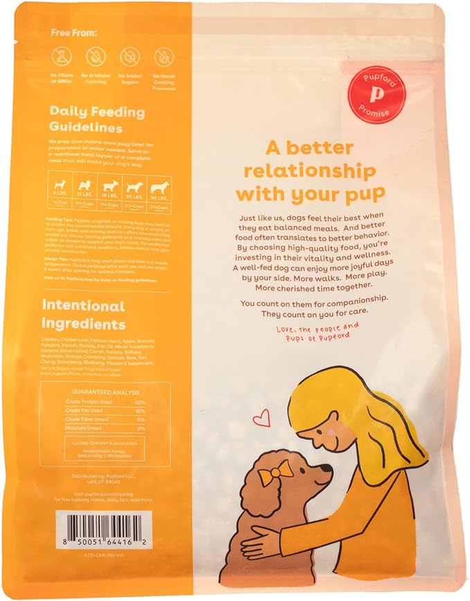 Pupford Good Dog Food, Freeze-Dried Raw, High-Protein, Superfood Ingredients, Vet-Approved, No Fillers or Artificial Additives (Chicken Recipe, 25 oz)