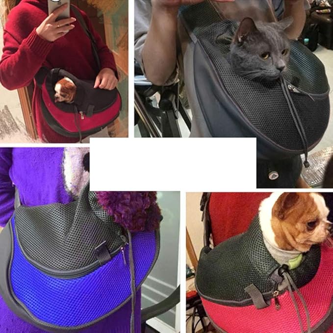 Pet Dog Sling Carrier Breathable Mesh Travel Safe Sling Bag Carrier for Dogs Cats