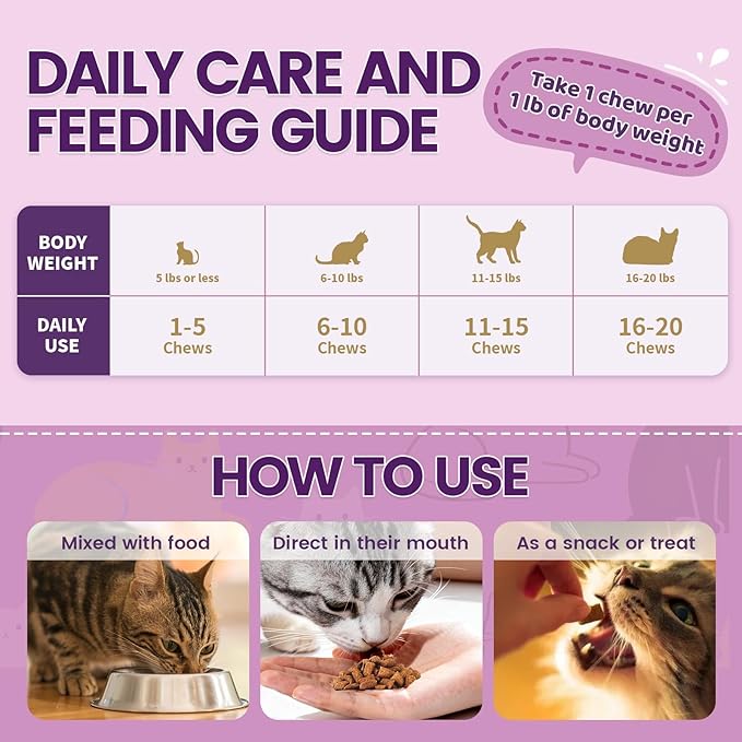 Cat Multivitamin with Fish Oil, 500 Crunchy & Creamy Chews - 10 In 1 Vitamins Supports Energy, Bone, Joint, Skin & Coat Health - with Omega 3s, Taurine, Biotin for Cat All Breeds & Ages - Krill Flavor