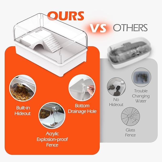 AZV Turtle Tank Habitat Kit,Aquatic Tortoise Enclosure Starter Aquarium with Multi-Function Area and Water Filter, Baby Adult Turtles Tub Complete House,Terrarium for Red Eared Slider Reptile Crab