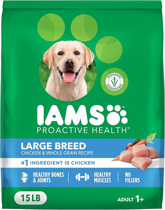 IAMS Proactive Health Large Breed Adult Dry Dog Food with Real Chicken, 15 lb. Bag