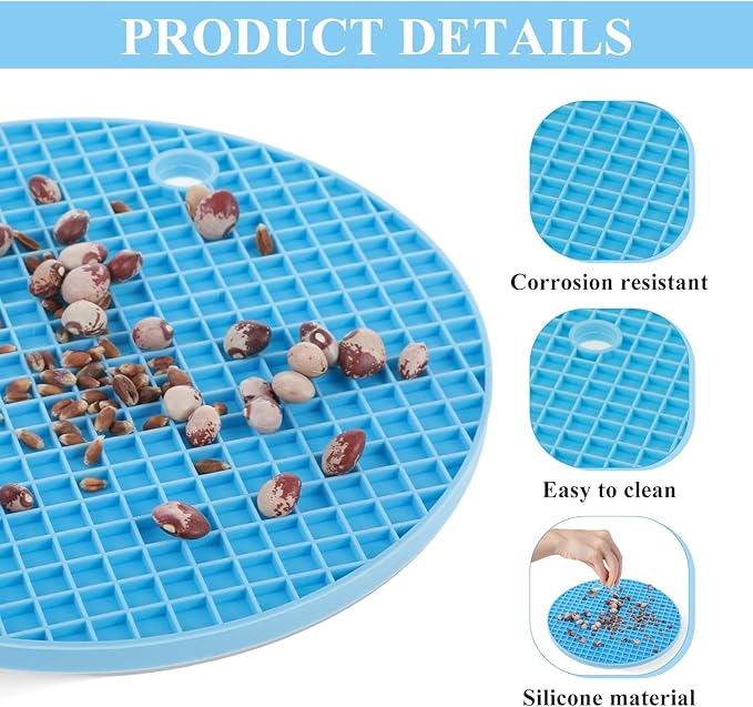 2Pcs Bird Foraging Mats, 6.3" Silicone Foraging Toys for Birds Enrichment-Foraging Toys for Parakeets, Cockatiels and Small Birds (Green/Light Blue)