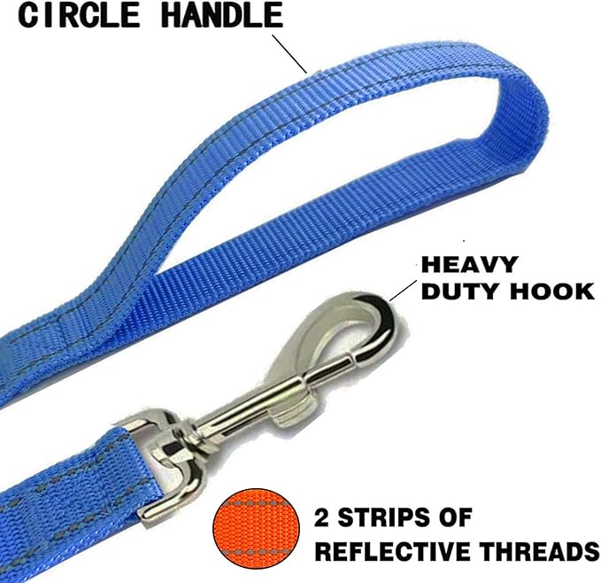 Reflective Dog Leash 4Ft /6 Feet Long, 3/4 Inch Wide, for Small and Medium Dogs