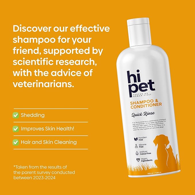 Hi Pet Hair and Skin Care Set, Clarifying Shampoo, Conditioner Shampoo, Sweet Fruity Cat and Dog Perfume, Deep Cleansing and Moisturizing