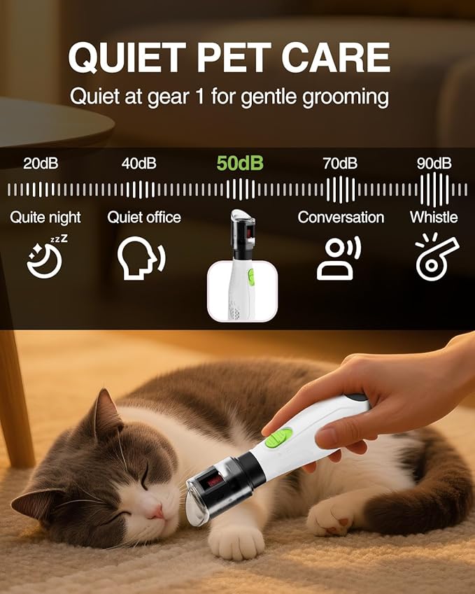 WORKPRO 6-Speed Dog Nail Grinder, Pet Nail Grinder for Small, Medium, and Large Dogs and Cats, 70 Accessories Rotary Tool with Type-C Charging Cable and Storage Bag for Sanding, Carving, and Polishing