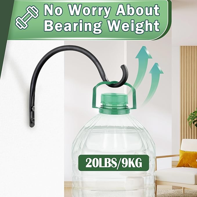 Qiang Ni Hanging Plant Bracket Hooks: 5.5 Inch Wall Plant Hook Planters and Decor - 2 Piece Rust-Resistant and Secure Brackets Maximize Your Outdoor Living Space