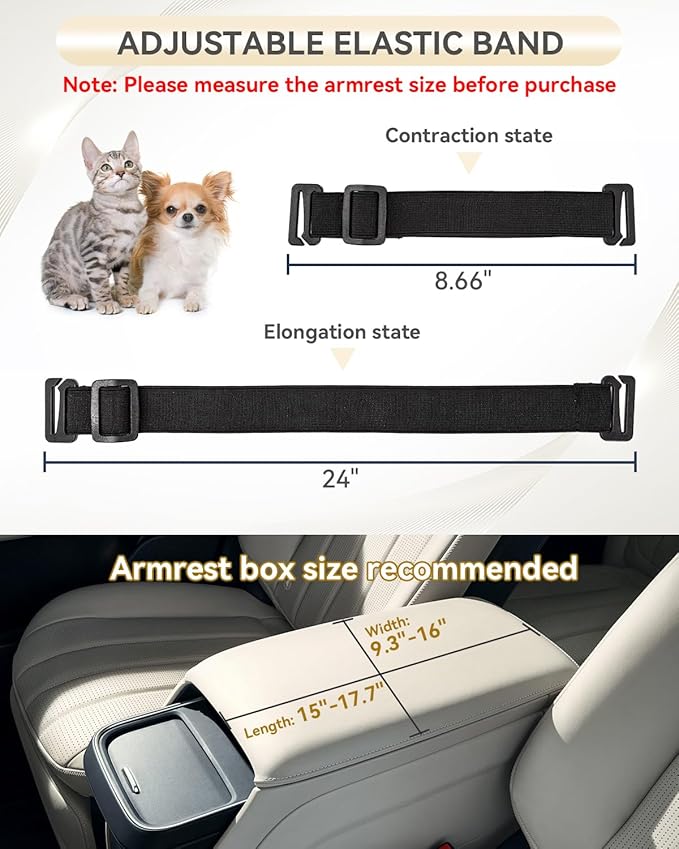 PETSFIT Dog Car Seats for Small Dogs with Safe Protection Hooks, Small Dog Car Seat with Upgraded Safety Tethers, Washable Cushion, Center Console Dog Car Seat (Yellow)