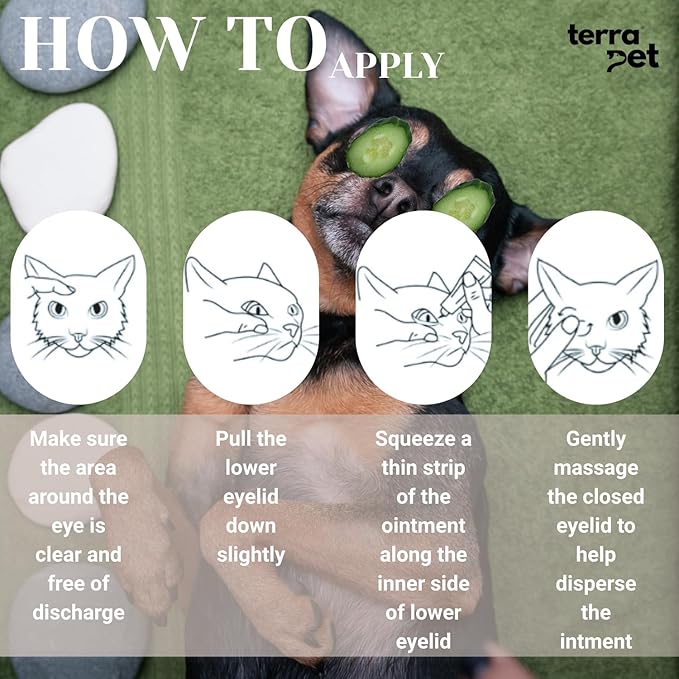 Pet Eye Cream Health for Dogs, Cats, Cattle, Sheep, Horse, Bird 1/8 oz / 5gr, 1 Tube