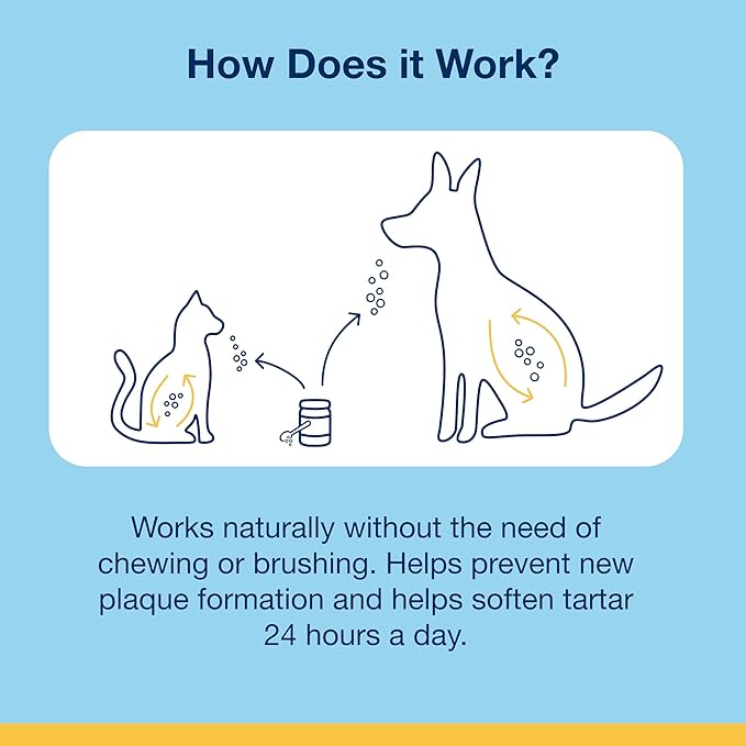 ProDen PlaqueOff Powder for Pets - Cat & Dog Breath Freshener - Plaque & Tartar Remover for Pet Oral Care - 180g