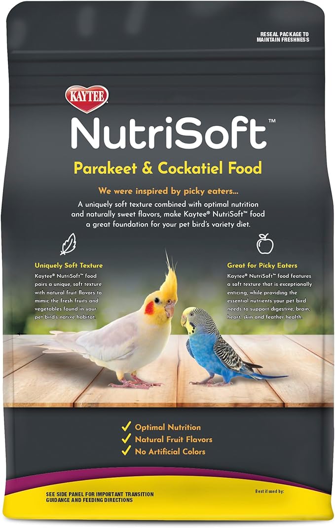 Kaytee NutriSoft Pet Parakeet & Cockatiel Bird Food, 2 lb