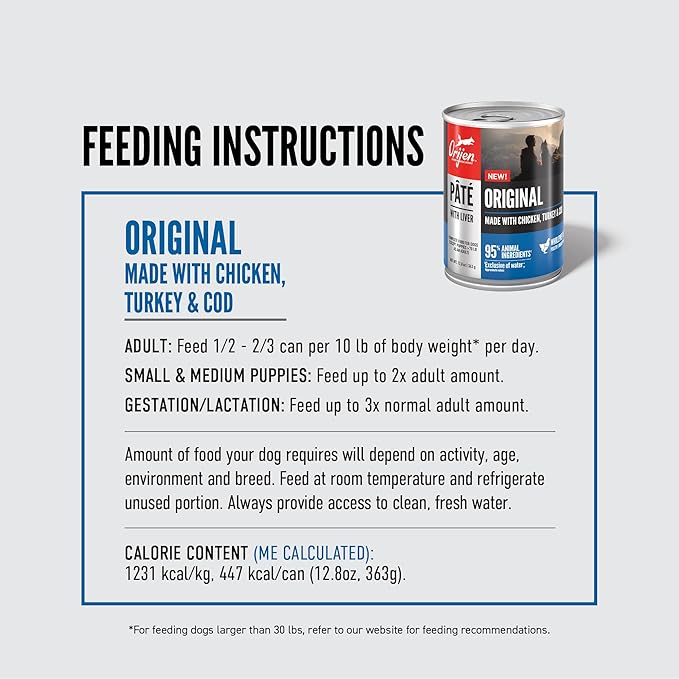 ORIJEN Pate Wet Dog Food Original Recipe with Liver 12.8oz Cans (12 Count)