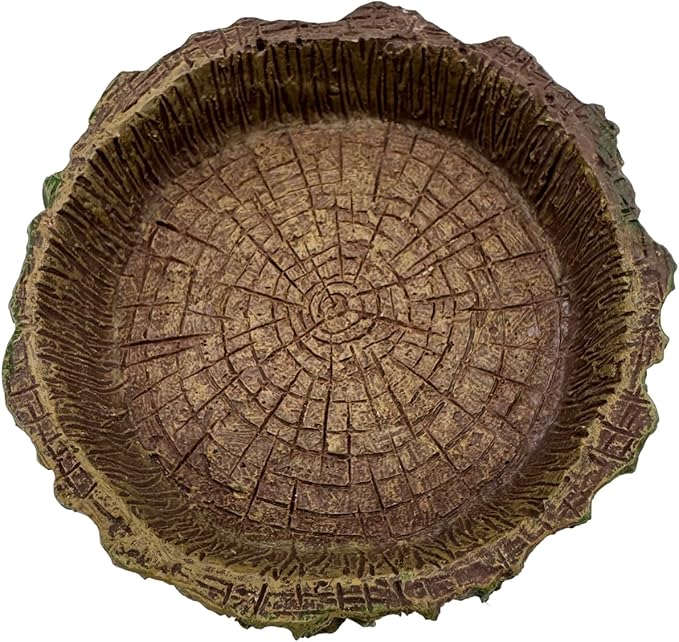 2 Pack Reptile Food Bowls, Reptile Feeding Terrarium Bowls for Bearded Dragon Lizard Frog Gecko Tortoise Hermit Crab Snail (Brown A)