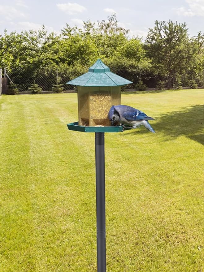 Bird Feeder Pole for Outdoors - 68in Adjustable Heavy-Duty Bluebird House Support Rod with Stable 5 Prong Base, Easy to Assemble Garden Nest Feeding Stand Post