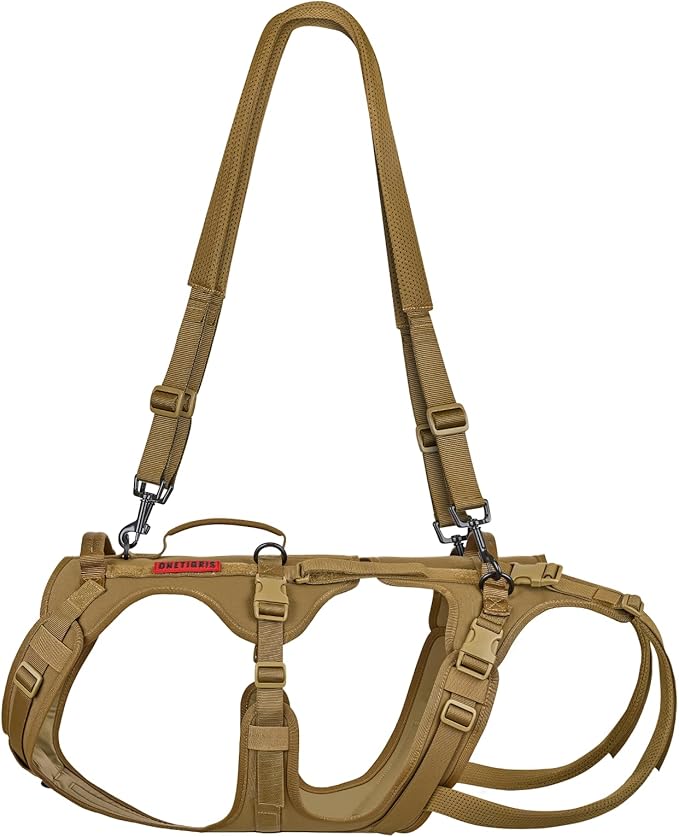 OneTigris Multi-Function Dog Lift Harness, All-Gender Dogs Friendly Design, Full Body Dog Sling Carrier with Three Handles Front/Rear Leg Assist for Arthritis, Help Em Up Harness for Dogs
