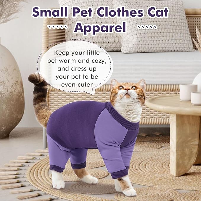 DENTRUN Cat Recovery Suit - Hair Sticky Onesie, Kitten Surgical Cone Alternative Shirts for Female Male Recovery After Surgery, Hair Spreading Prevent Clothes Pajama Apparel for Cats Only