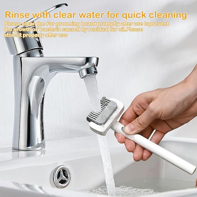 Cat Brush cat grooming supplies Gently Removes Loose Undercoat Mats, Tangled Hair and Soothes Skin. Ideal for Long and Short Haired Pets. (White)