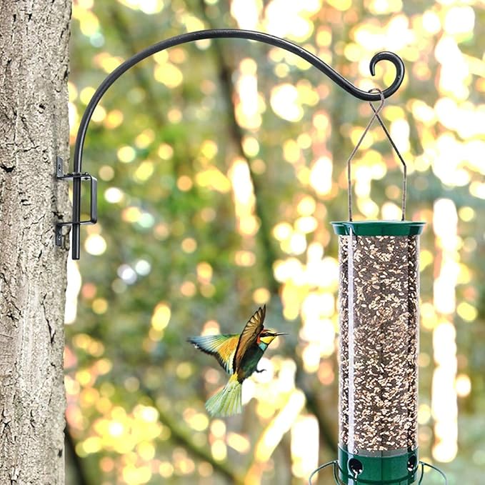 Swivel Bird Feeder Hanger Hook: Swivel Hanging Plant Bracket Outdoor - Wall Mount Hanging Hook for Bird Feeder 12Inch 2Packs