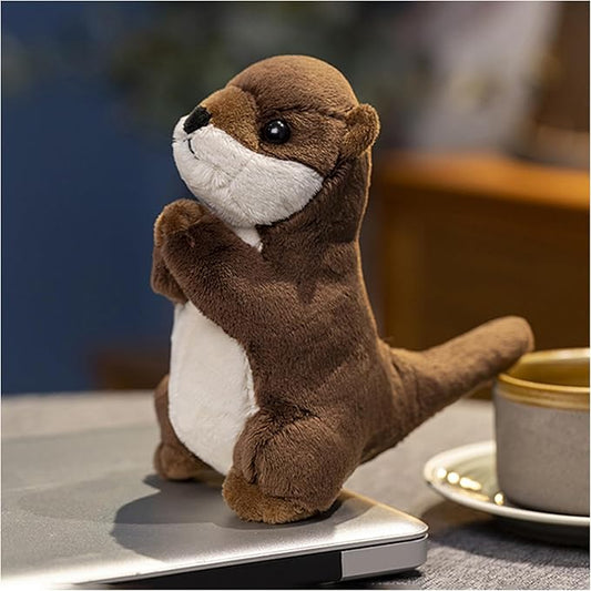 Sea Otter Weighted Stuffed Animal 7.48in Standing Prayer Small River Otter Plush Toy Cute Funny Soft Plushie for Kids Boys Girls Adults Birthday Festival Gift Home Office Decoration Toys