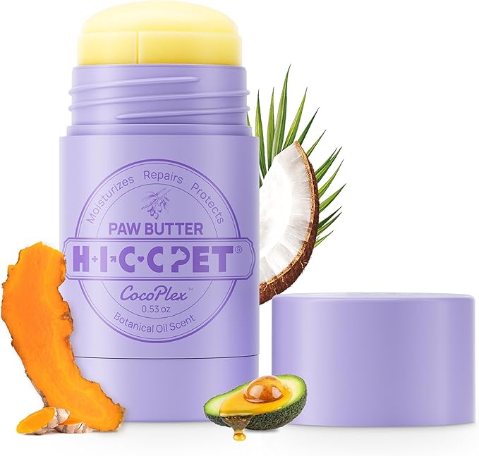 HICC PET Dog Paw Balm 0.53 oz for Dogs & Cats, Soothing Paw Balm Dogs Lick Safe, Moisturizing and Healing Dry Cracked Paws Cat Paw Balm, All-Natural Paw Wax for Dogs, Improves Rough Paws Relieves Odor