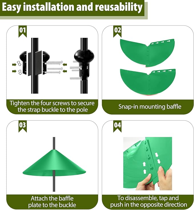 19''Large Squirrels Baffle for Bird Feeders,Squirrel Proof for Birdhouse, Squirrel Cone for Bird Feeder Pole(LightGreen)