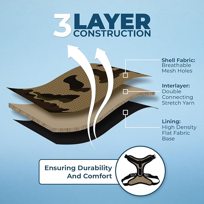 Voyager Step-in Lock Adjustable Cat Harness w. Cat Leash Combo Set with Neoprene Handle 5ft - Supports Small, Medium and Large Breed Cats by Best Pet Supplies - Army/Black Trim, XXXS