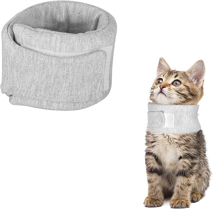 Cat Neck Brace, Adjustable Breathable Elizabethan Collar for Pet After Surgery Recovery Cat Neck Cervical Cone for Small Medium Dogs Puppies Kittens with Neck Circumference 8.2-10.2 Inch (Grey, S)